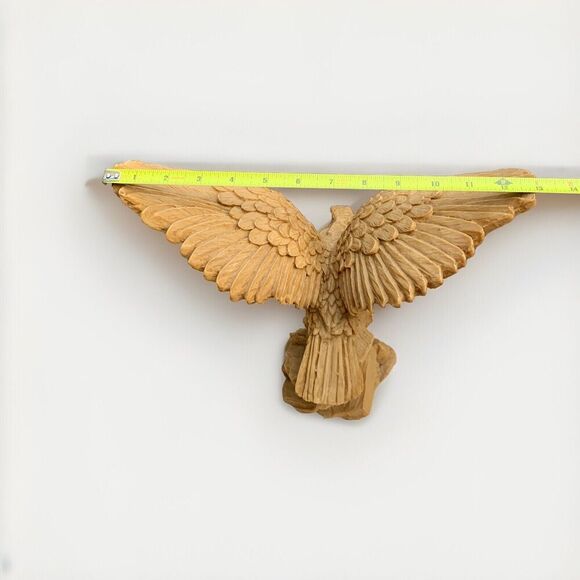 Vintage Eagle Sculpture Statue 12”H 13” Wing Span Red Eyes Soaring Mexico - Picture 8 of 16